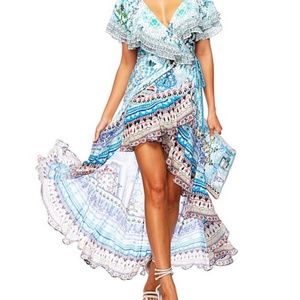 CAMILLA LOVERS RETREAT FRILL SLEEVE LONG DRESS SIZE LARGE. NEW WITH TAGS!